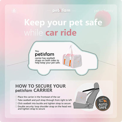 Medium Fantasy Pink Soft Pet Carrier Bag for Cats and Puppies