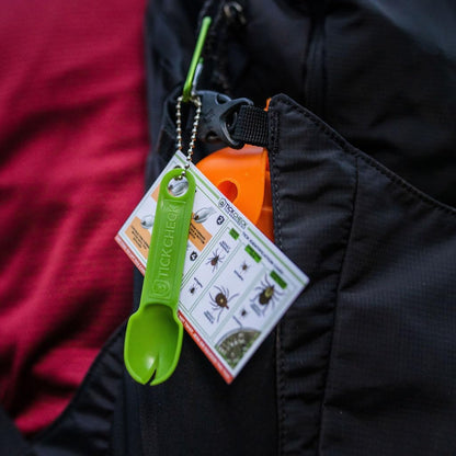 Tick Removal Tool Set - 3 Lightweight Spoons with Complimentary Tick Identification Card and Carabiner
