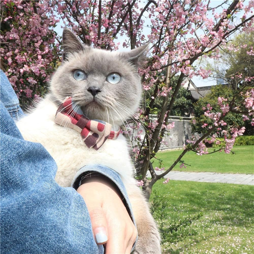 Breakaway Cat Collar Set with Bowtie and Bell - Quick Release Buckle, Durable and Safe for Kittens and Cats (Size: 6.8-10.8 In, Camouflage Designs)