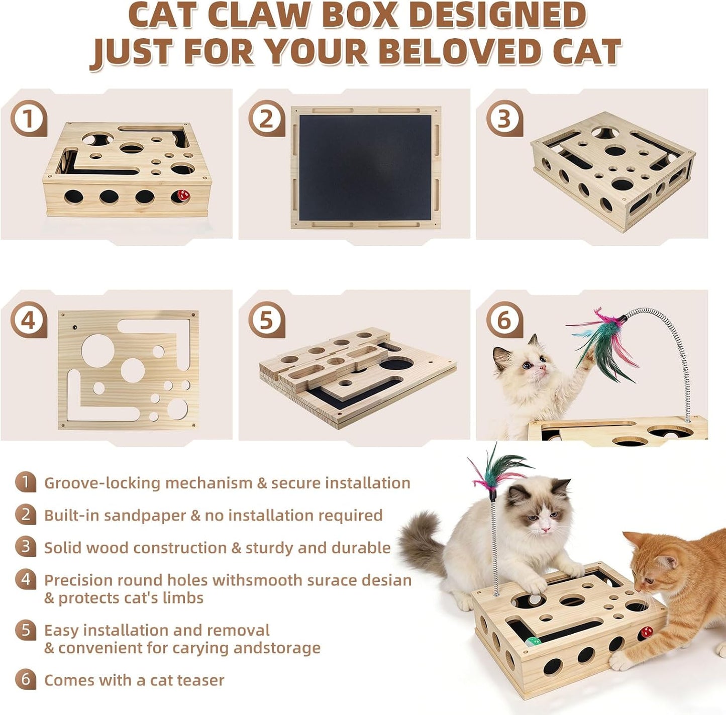 Elevate Your Cat's Playtime with Our Interactive Scratch Puzzle Box - Fun, Nail Care & Endless Entertainment! 🐾✨