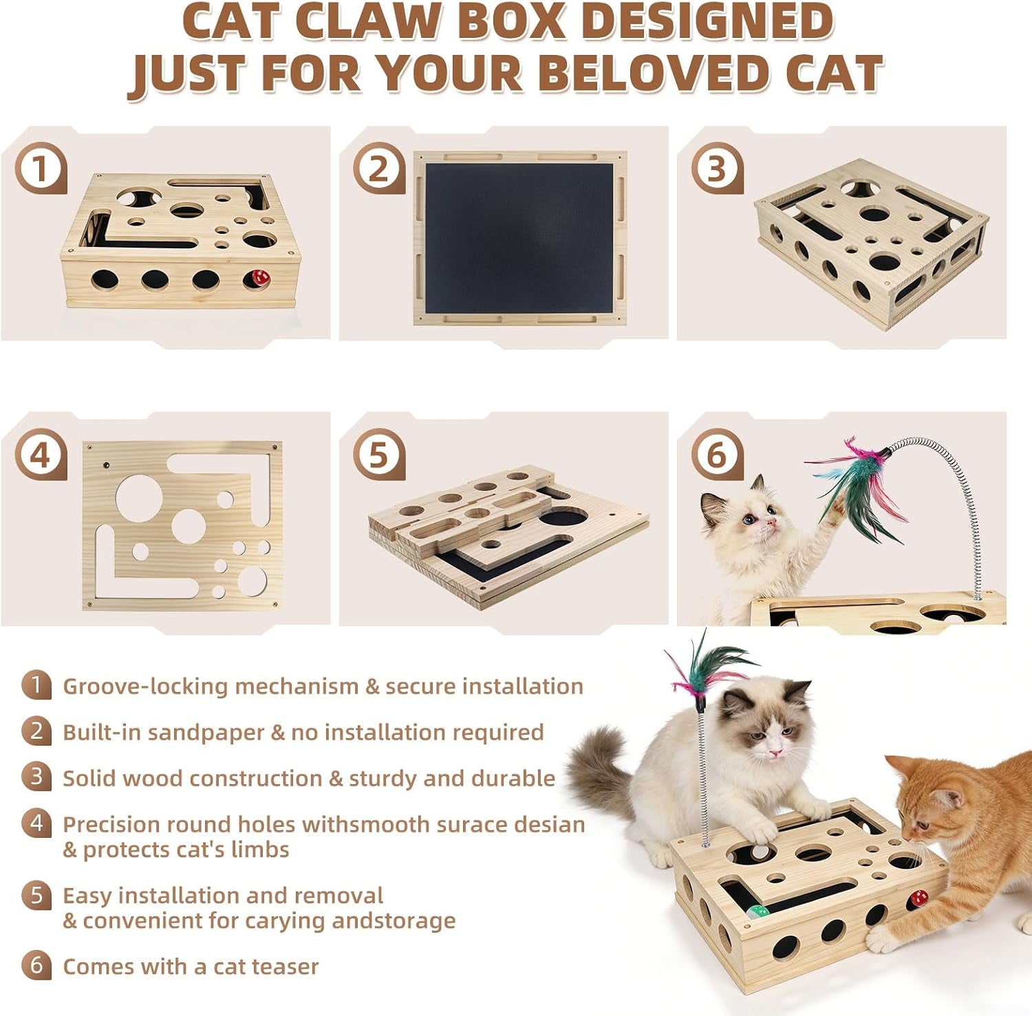 Elevate Your Cat's Playtime with Our Interactive Scratch Puzzle Box - Fun, Nail Care & Endless Entertainment! 🐾✨