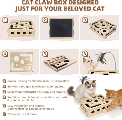 Elevate Your Cat's Playtime with Our Interactive Scratch Puzzle Box - Fun, Nail Care & Endless Entertainment! 🐾✨
