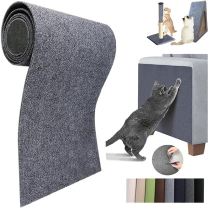 Ultimate Cat Scratch Solution: Self-Adhesive DIY Mat for Furniture Protection - Dark Gray, 11.8" x 23" 🐾💖