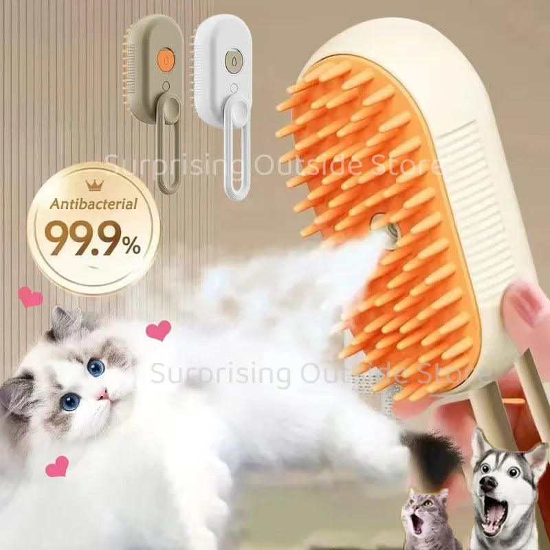 Transform Pet Grooming with Our 3-in-1 Steam Spray Massage Brush - Goodbye Shedding, Hello Happy Fur Baby! 🐾✨