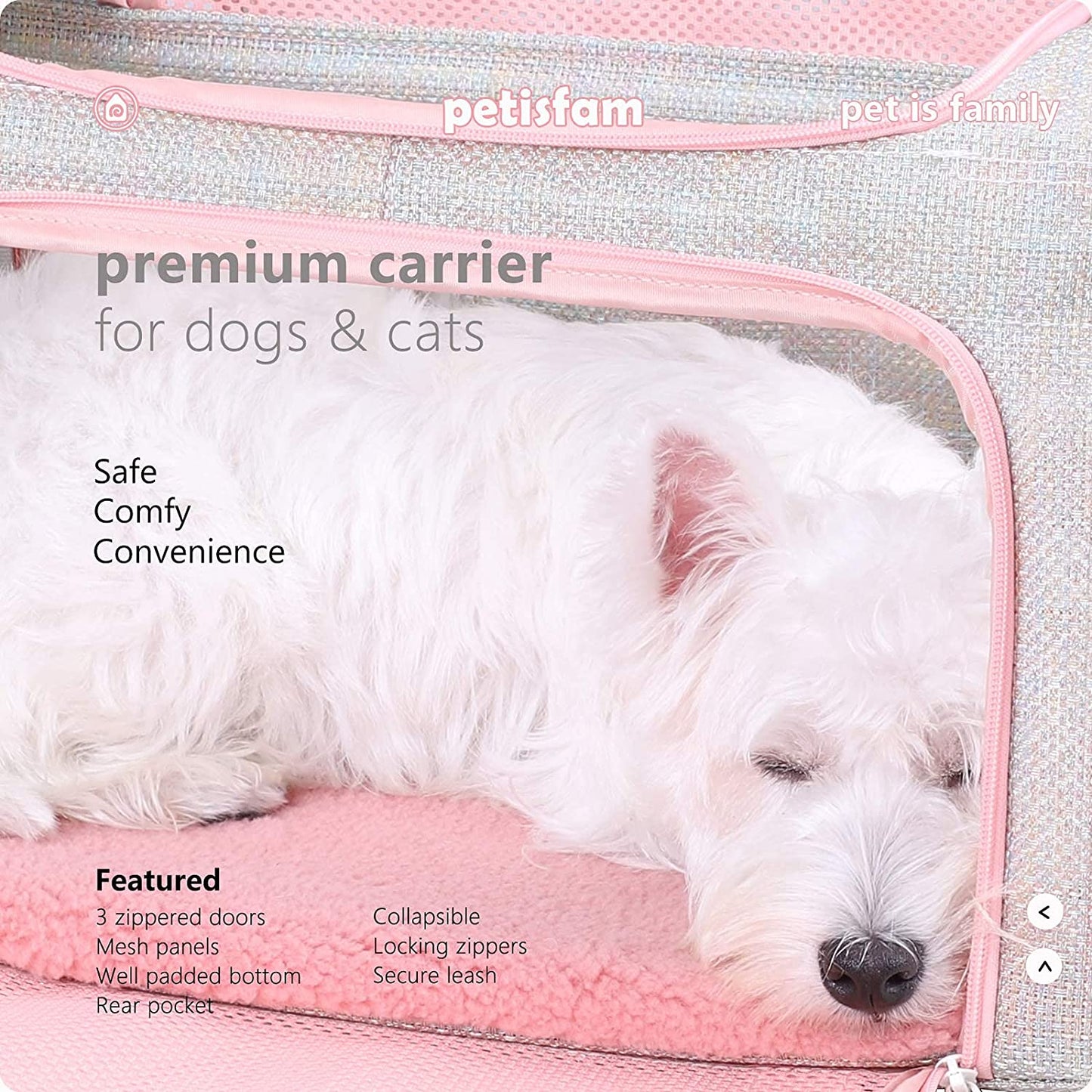 Medium Fantasy Pink Soft Pet Carrier Bag for Cats and Puppies