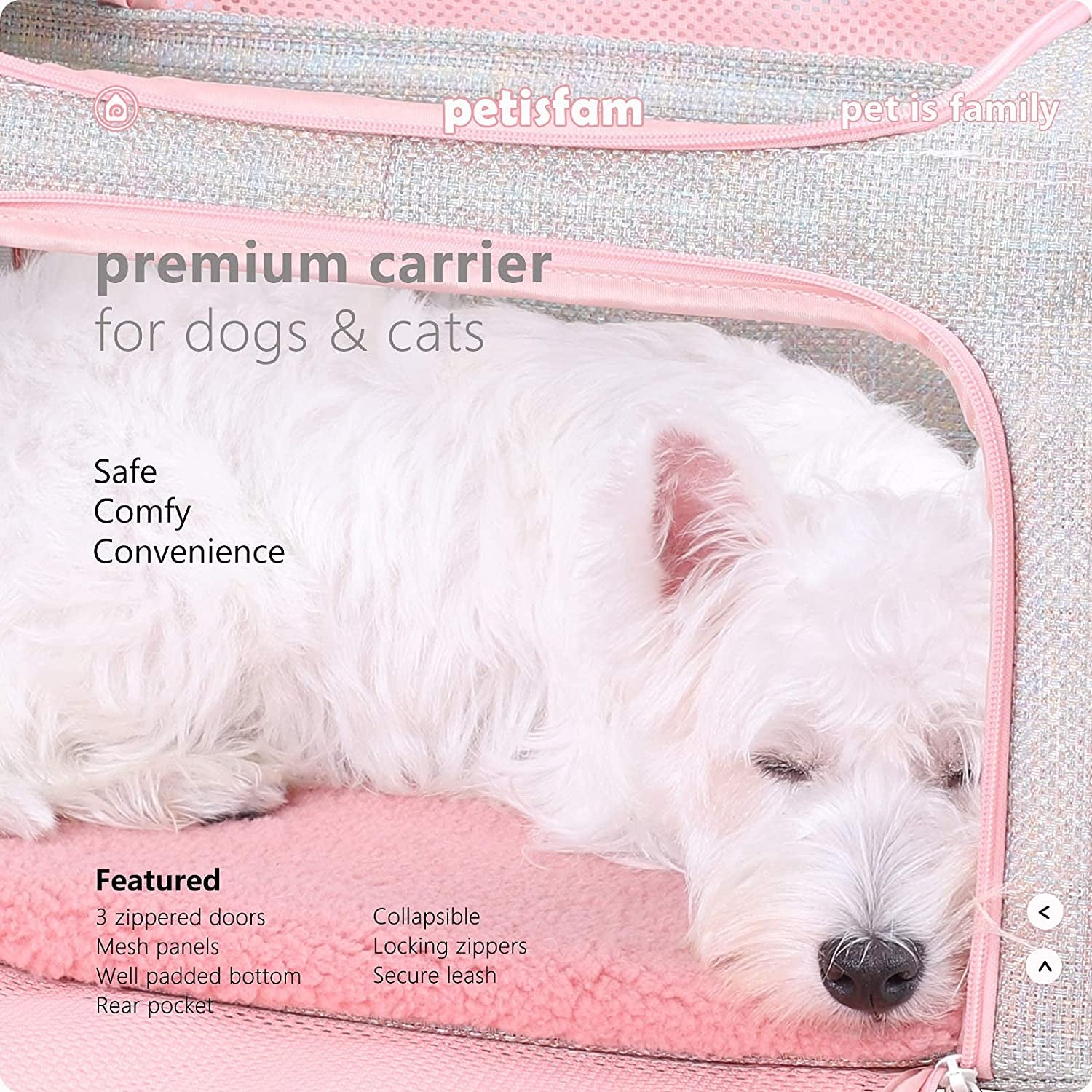 Medium Fantasy Pink Soft Pet Carrier Bag for Cats and Puppies