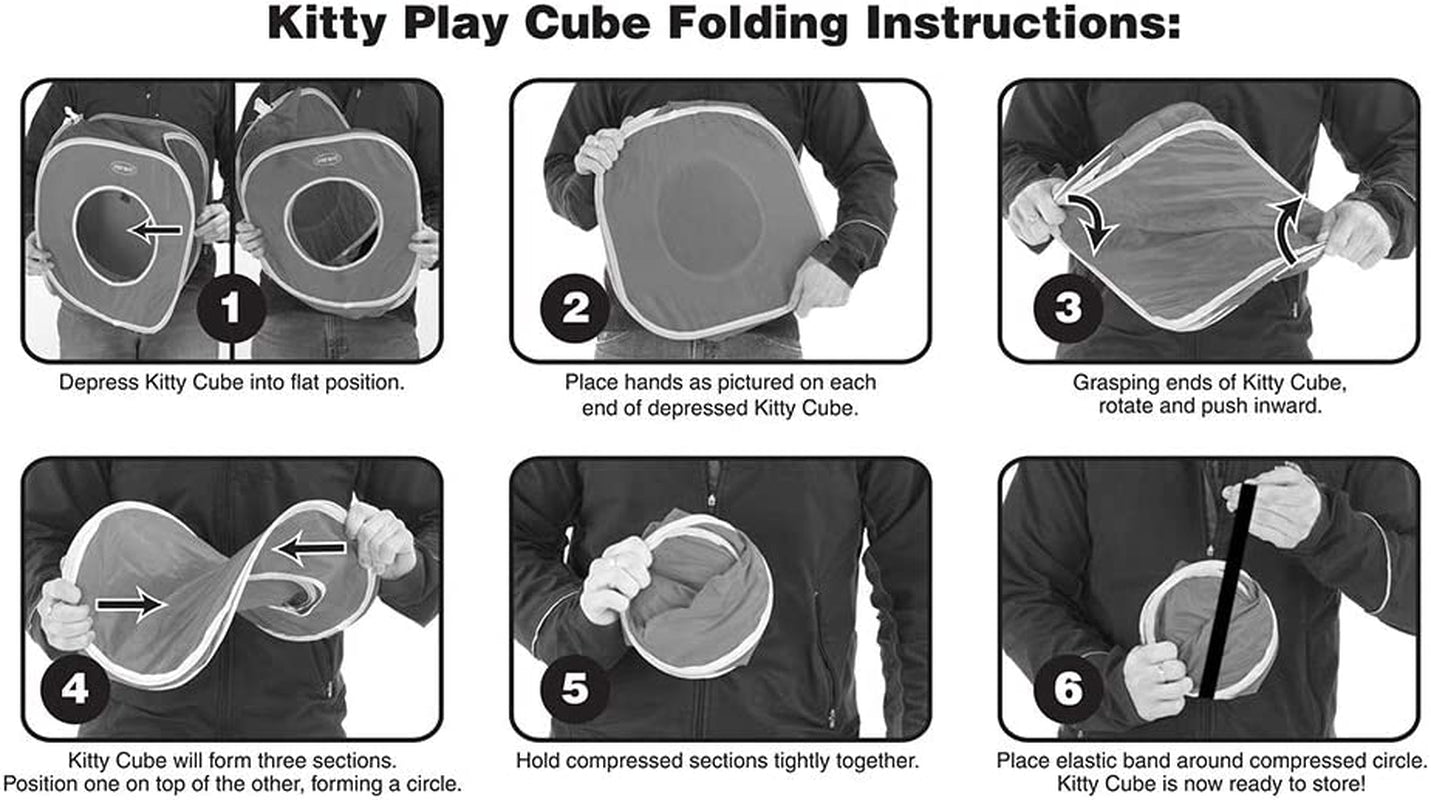 Safari Jungle Collapsible Cat Cube: Indoor Hideout and Play Space with Peekaboo Openings, 15” x 15” x 15”