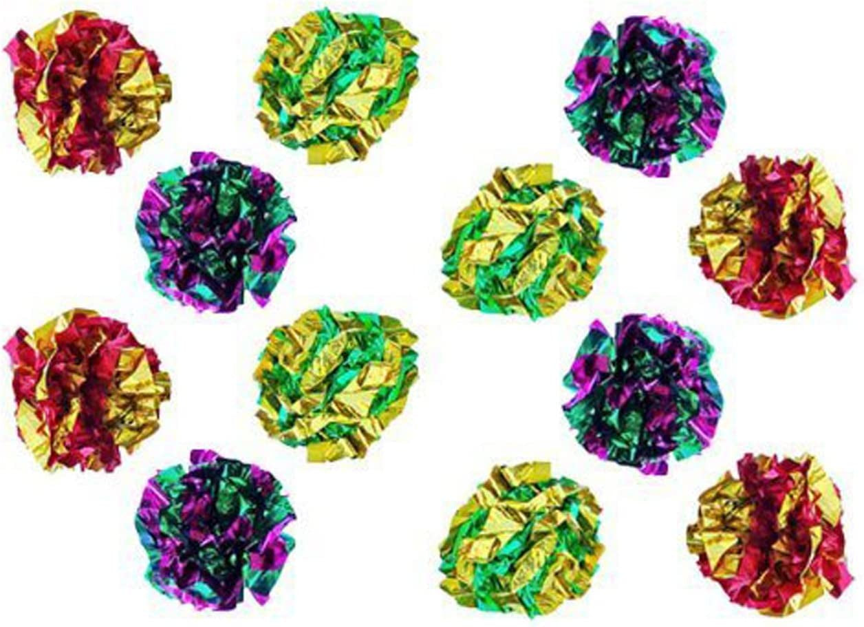 Mylar Crinkle Balls Cat Toys - 12 Pack