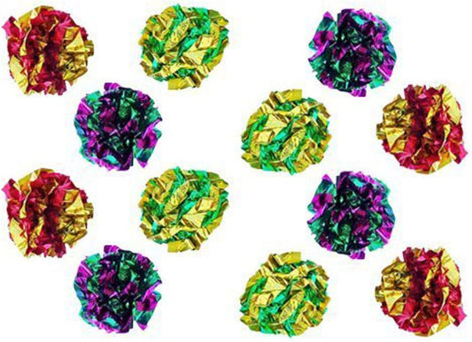 Mylar Crinkle Balls Cat Toys - 12 Pack