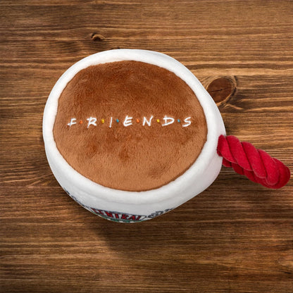 Friends TV Show Central Perk Coffee Cup Plush Dog Toy with Built-In Squeaker - Officially Licensed Product Featuring Iconic Design for Endless Entertainment