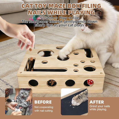 Elevate Your Cat's Playtime with Our Interactive Scratch Puzzle Box - Fun, Nail Care & Endless Entertainment! 🐾✨
