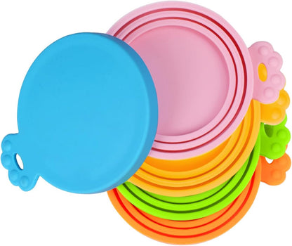 5-Pack Universal Silicone Pet Food Can Covers | Fits Standard Dog & Cat Food Cans, BPA Free & Dishwasher Safe