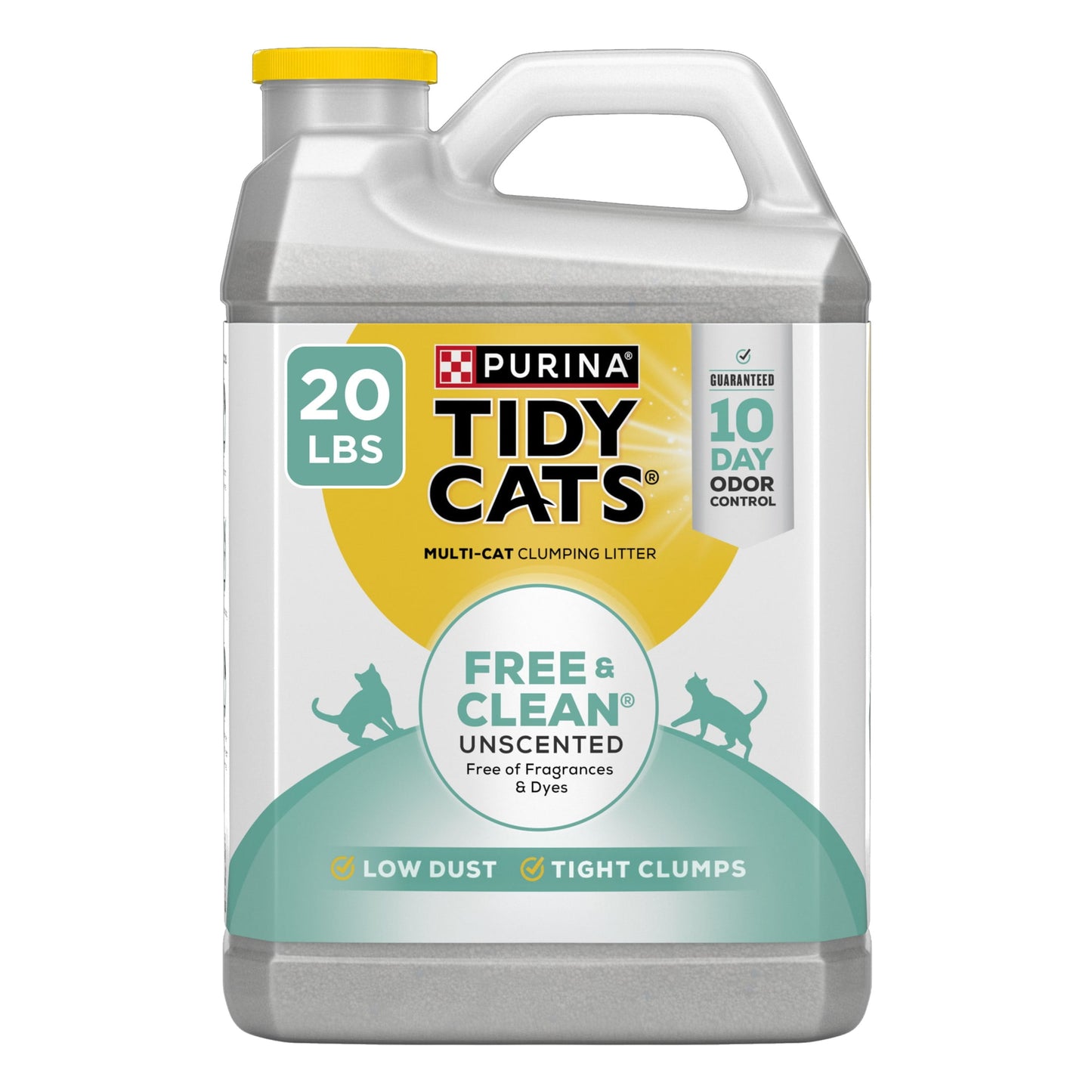 Purina Free and Clean Unscented Clumping Cat Litter - 20 Lb Jug of Natural Clay