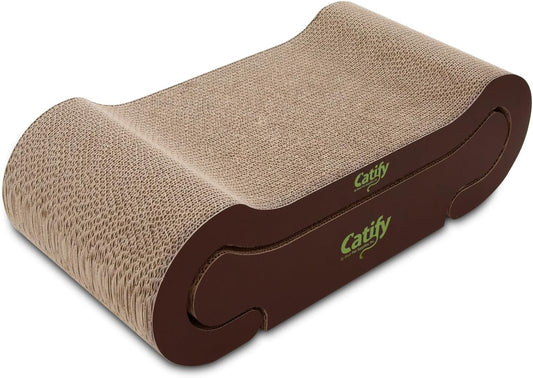 Catify Double-Sided Corrugated Cardboard Cat Scratcher Lounger - Durable Indoor Furniture Protector for Cats and Kittens