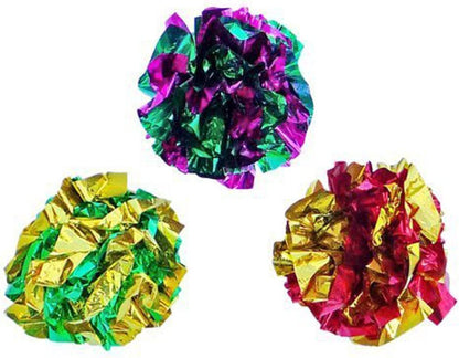 Mylar Crinkle Balls Cat Toys - 12 Pack