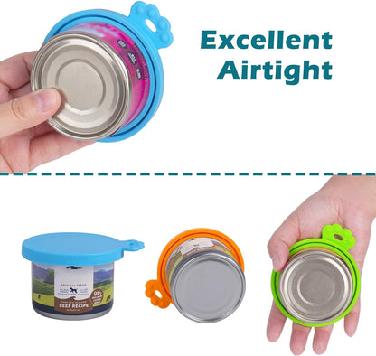 5-Pack Universal Silicone Pet Food Can Covers | Fits Standard Dog & Cat Food Cans, BPA Free & Dishwasher Safe