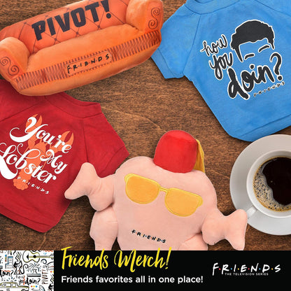 Friends TV Show Central Perk Coffee Cup Plush Dog Toy with Built-In Squeaker - Officially Licensed Product Featuring Iconic Design for Endless Entertainment