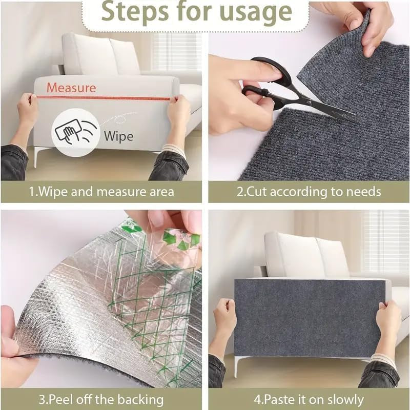 Ultimate Cat Scratch Solution: Self-Adhesive DIY Mat for Furniture Protection - Dark Gray, 11.8" x 23" 🐾💖